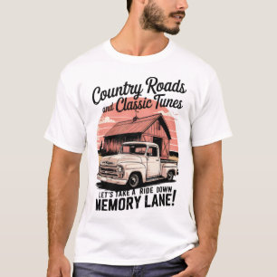 Landstraßen und klassische Tunes Vintager Lieferwa T-Shirt