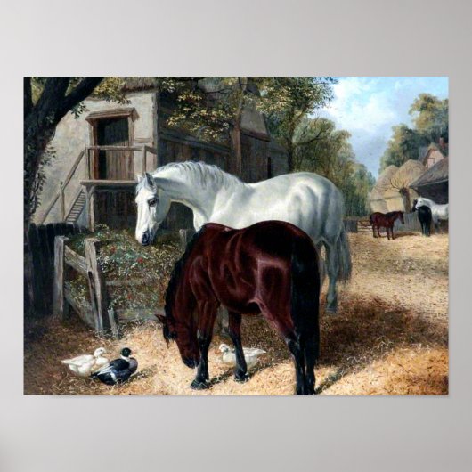 Landszene mit Pferden Poster (Vorne)
