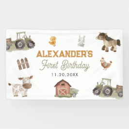 Landtiere 1. Geburtstag Party Banner