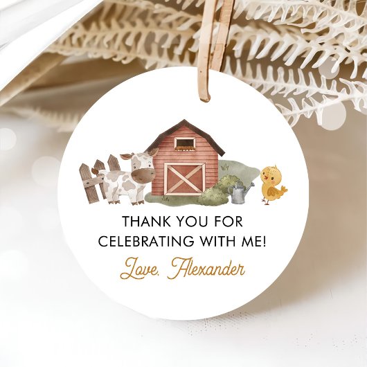 Landtiere 1. Geburtstag Party Geschenkanhänger