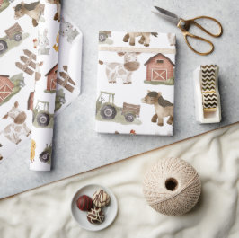 Landtiere 1. Geburtstag Party Geschenkpapier