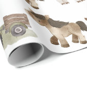 Landtiere 1. Geburtstag Party Geschenkpapier (Rolleneckpunkt)