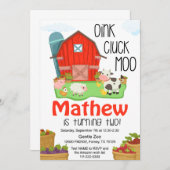 Landtiere 2. Geburtstag Einladung (Vorne/Hinten)