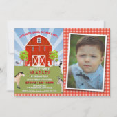 Landtiere 2. Geburtstag Foto Einladung (Vorderseite)