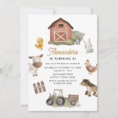 Landtiere 2. Geburtstag Party Einladung (Vorderseite)