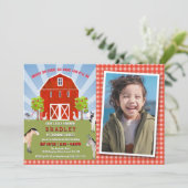 Landtiere 3. Geburtstag Einladung Foto (Stehend Vorderseite)