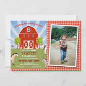 Landtiere 4. Geburtstag Foto Einladung (Vorderseite)