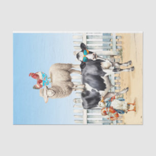 Landtiere auf Stranddecoupage Seidenpapier