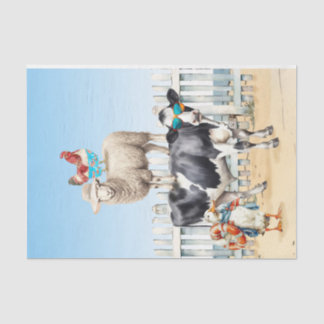 Landtiere auf Stranddecoupage Seidenpapier