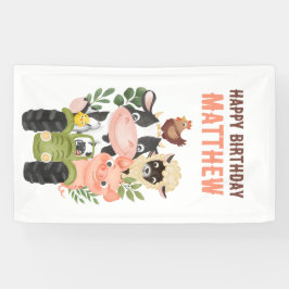 Landtiere Baa Moo Heilige Kuh 1. 2. Geburtstag Banner