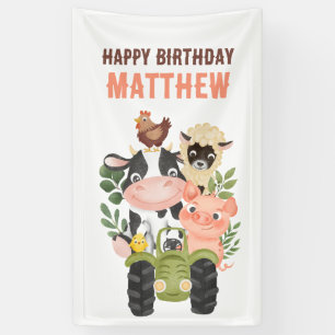 Landtiere Baa Moo Heilige Kuh 1. 2. Geburtstag Banner