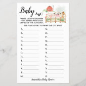 Landtiere Baby ABC Babyduschkarte Flyer (Vorne)