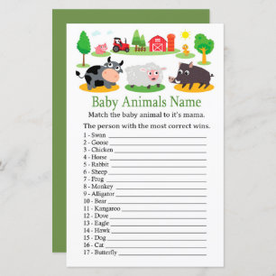 Landtiere Baby Animes Name Game