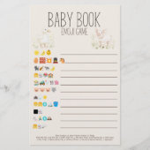 Landtiere Baby Shower Baby Book Emoji Game Flyer (Vorne)