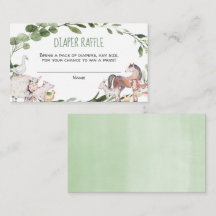 Landtiere Babydusche Windelkarten