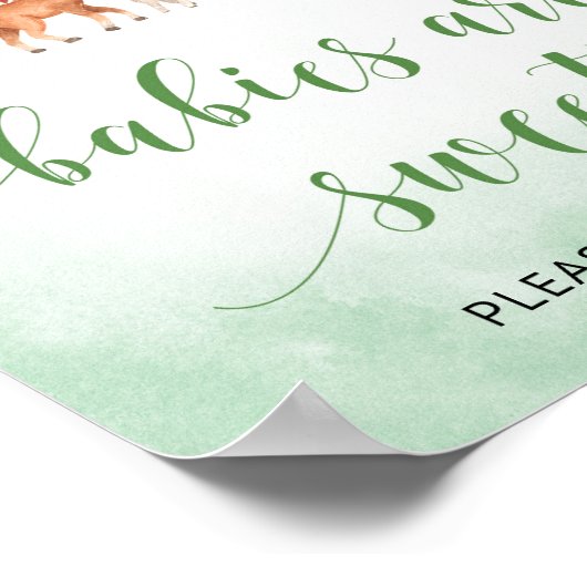 Landtiere Babys sind ein süßes Zeichen für Babydus Poster (Ecke)