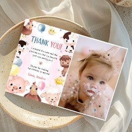 Landtiere Balloons Barnyard Danke Karte