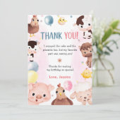 Landtiere Balloons Barnyard Danke Karte (Stehend Vorderseite)