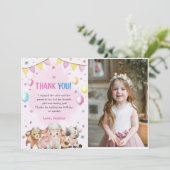 Landtiere Balloons Barnyard Danke Karte (Stehend Vorderseite)