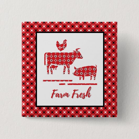 Landtiere Bandana Print Button (Vorderseite)