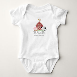 Landtiere Barnyard 1. Geburtstag Baby Bodysuit Strampler