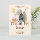 Landtiere Barnyard 1. Geburtstag Einladung (Stehend Vorderseite)