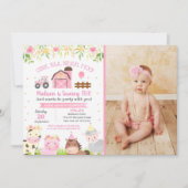 Landtiere Barnyard 2. Geburtstag Einladungen (Vorderseite)