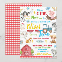 Landtiere Barnyard 2. Geburtstag zwei