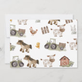 Landtiere Barnyard 3. Geburtstag Foto Einladung (Rückseite)