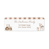 Landtiere Barnyard Baby Dusche Label (Vorne)