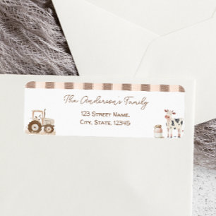 Landtiere Barnyard Baby Dusche Label