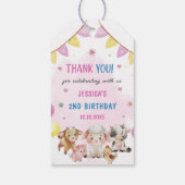 Landtiere Barnyard Balloon Geburtstagsparty Geschenkanhänger (Rückseite)