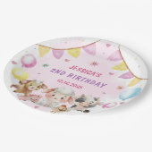 Landtiere Barnyard Balloon Geburtstagsparty Pappteller (Schrägansicht)