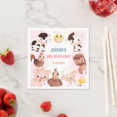 Landtiere Barnyard Balloon Geburtstagsparty Serviette (Beispiel)