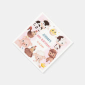 Landtiere Barnyard Balloon Geburtstagsparty Serviette (Ecke)