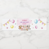 Landtiere Barnyard Balloon Geburtstagsparty Wasserflaschenetikett (Einzelnes Label)