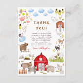 Landtiere Barnyard Bash Geburtstagspartei Dankeskarte (Vorderseite)