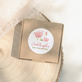 Landtiere Barnyard Bash Geburtstagspartei Runder Aufkleber