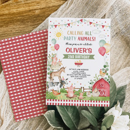 Landtiere Barnyard Bash Ranch Geburtstagspartei Einladung