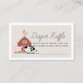 Landtiere Barnyard Beige Diaper Raffle Ticket Begleitkarte (Vorderseite)