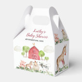 Landtiere Barnyard Birthday Baby Dusche Geschenkschachtel (Rückseite)