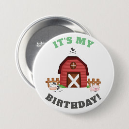 Landtiere Barnyard Birthday Boy/Girl - GLS Button