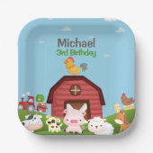 Landtiere Barnyard Birthday Pappteller (Vorderseite)