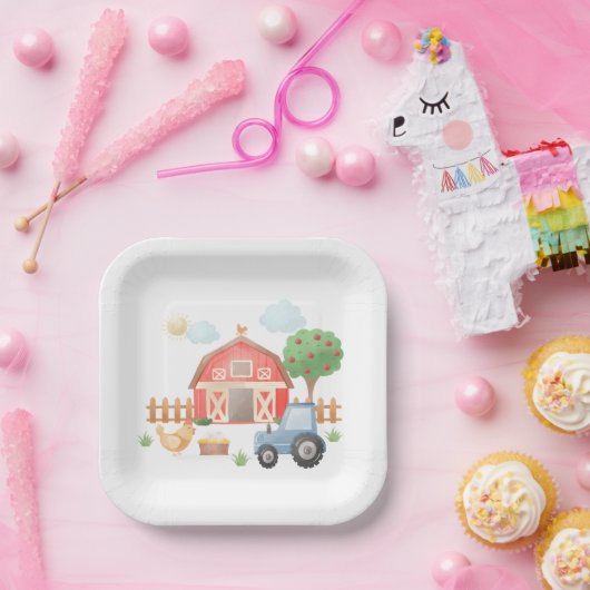 Landtiere Barnyard Birthday Pappteller (Party)