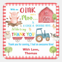 Landtiere Barnyard Birthday Vielen Dank für Ihre U