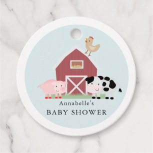 Landtiere Barnyard Blue Baby Dusche Vielen Dank Geschenkanhänger