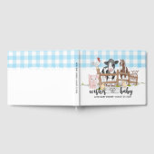 Landtiere Barnyard Blue Baby Shower Gästebuch (Voll)