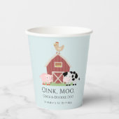Landtiere Barnyard Blue Boy Geburtstag Pappbecher (Vorderseite)