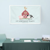 Landtiere Barnyard Blue Boy Geburtstag Willkommen Banner (Messeveranstaltung)