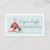 Landtiere Barnyard Blue Diaper Raffle Ticket Begleitkarte (Vorderseite)